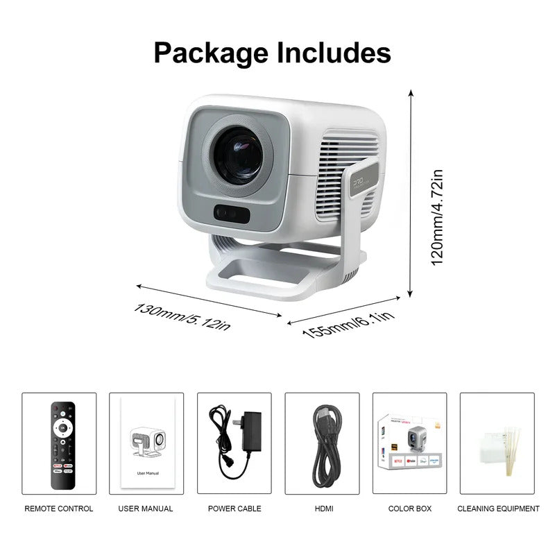 Projector TP300 NTV Android 4K & 1080P Support Auto-Focus WiFi 6 & BT5.2 Portable Outdoor For Home Theater Projector