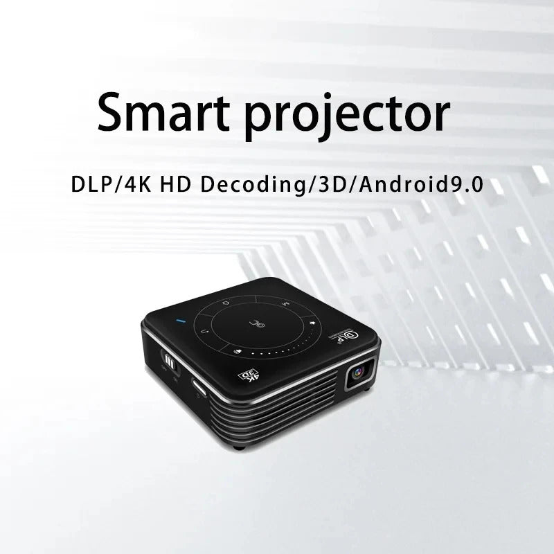 P11 DLP Projector Protable Android 9.0 Mini 3D Projector Dual WiFi Bluetooth4.0 4GB LPDDR4 32GB EMMC ARM Cortex A55 Video Palyer