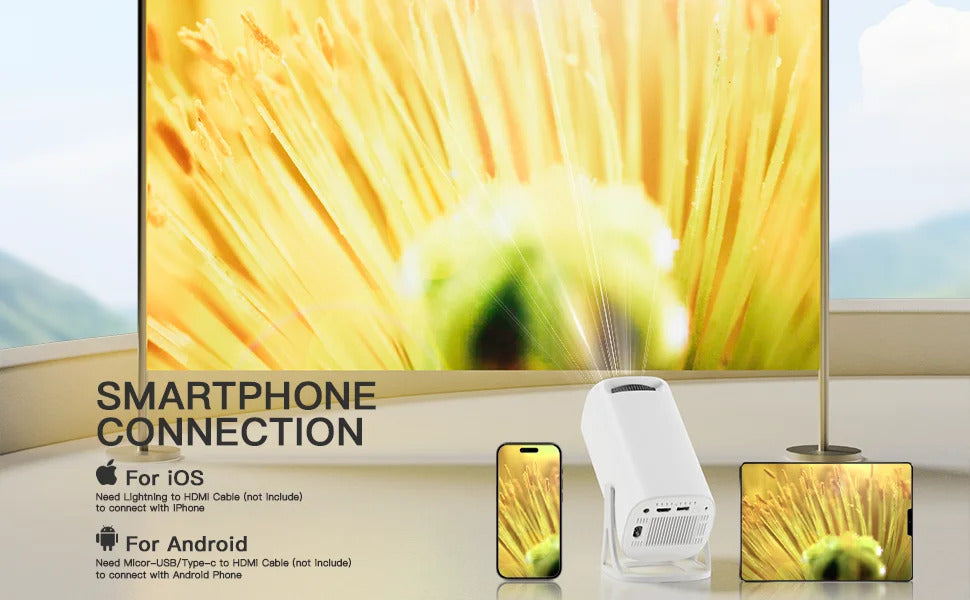 S40 Projector with WiFi 6 and Bluetooth, Projector 1080P Native 160 ANSI, Projector Compatible with Android Glow Party Supplies