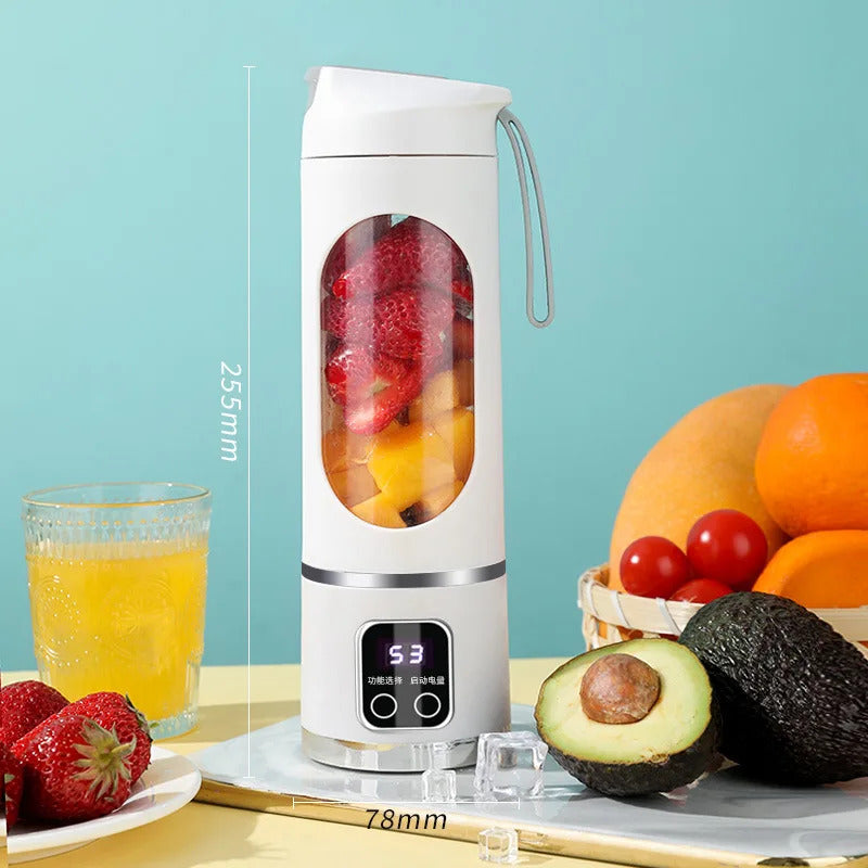 2025 New Household Charging MINI Crushed Ice Electric Juicer Powerful Motor 450ML Large Capacity Digital Display Juice Cup