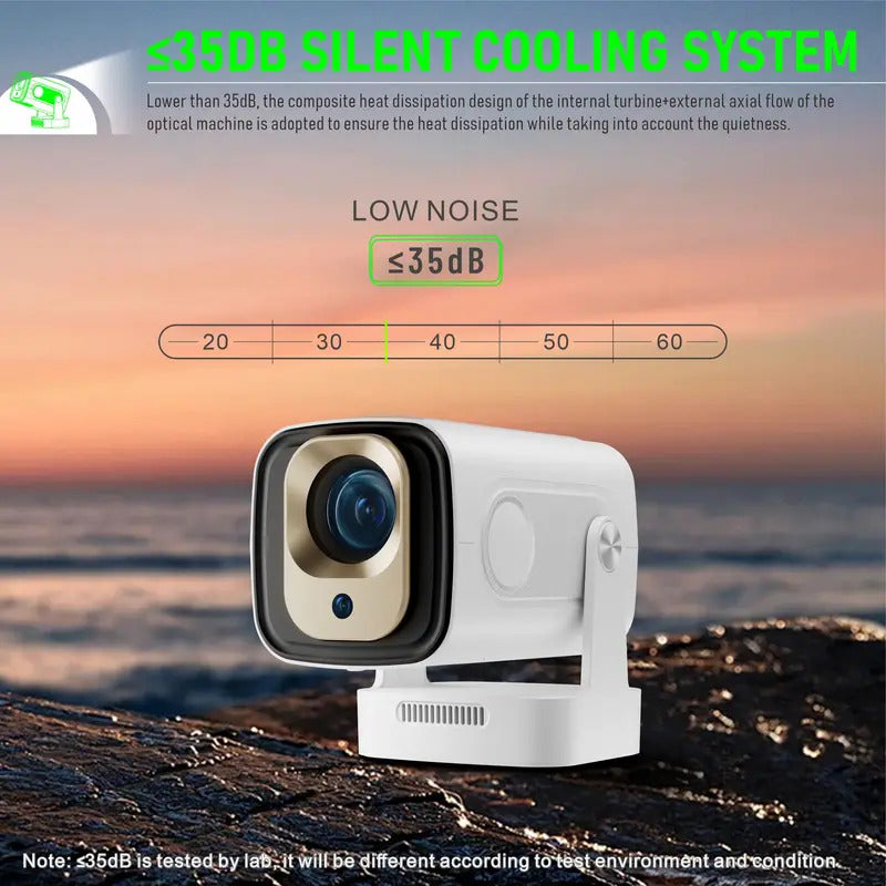 2025 HY260 PRO 1080P 1920x1080P Allwinner H713 Android 11 Projector 400ANSI Wifi6 BT5.4 Cinema Portable 180° Rotable Projector