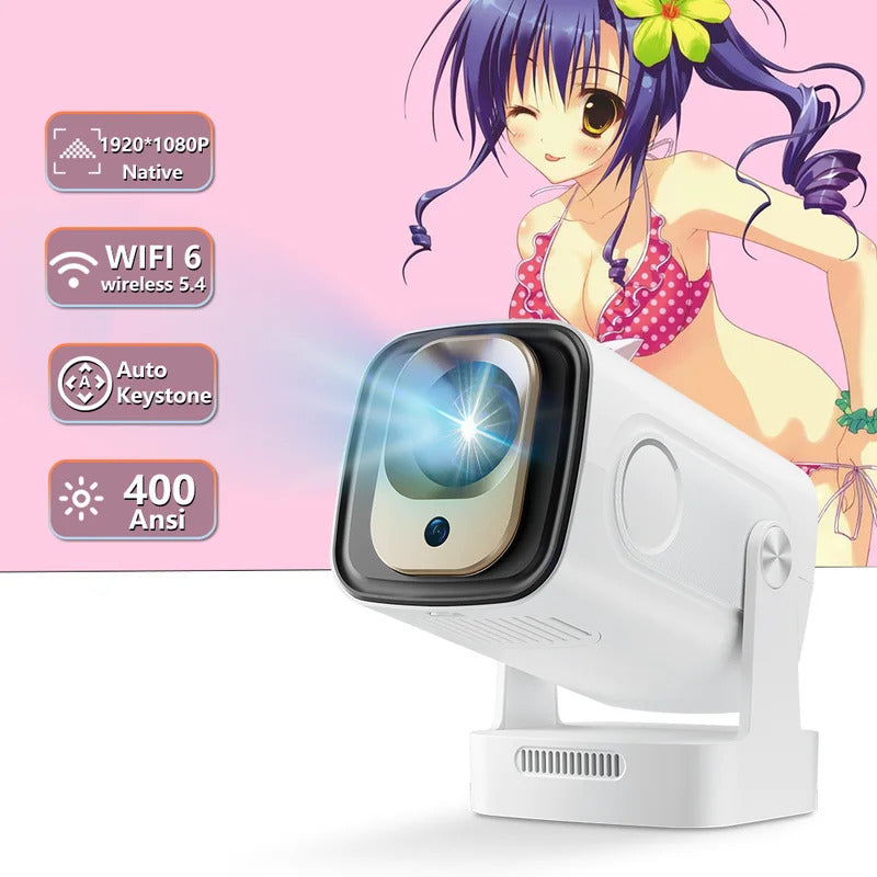 2025 HY260 PRO 1080P 1920x1080P Allwinner H713 Android 11 Projector 400ANSI Wifi6 BT5.4 Cinema Portable 180° Rotable Projector