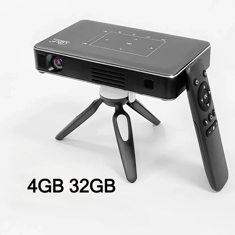 P10-II Portable DLP Android 9.0 Mini Projector Support 3D WIFI 100M RJ45 LAN Bluetooth 4.2 Home Cinema LED Video Projector 4K P10 II 4GB 32GB