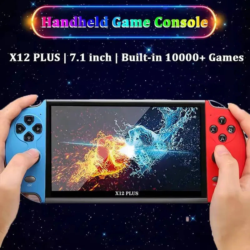 X12 Plus Portable Gaming Console, 7.0-Inch Hd Screen Portable Audio-Video Player Classic Games Over 10,000 Free Built-In Game