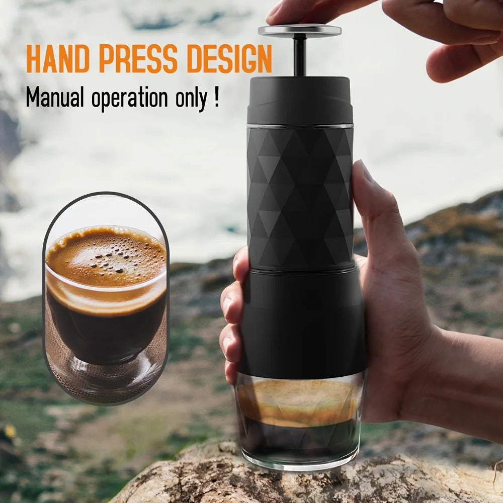 3 In1 Portable Coffee Machine Hot/Cold Water Manual Espresso Maker For Capsule & Ground Hand Press Brewer hiking Travel