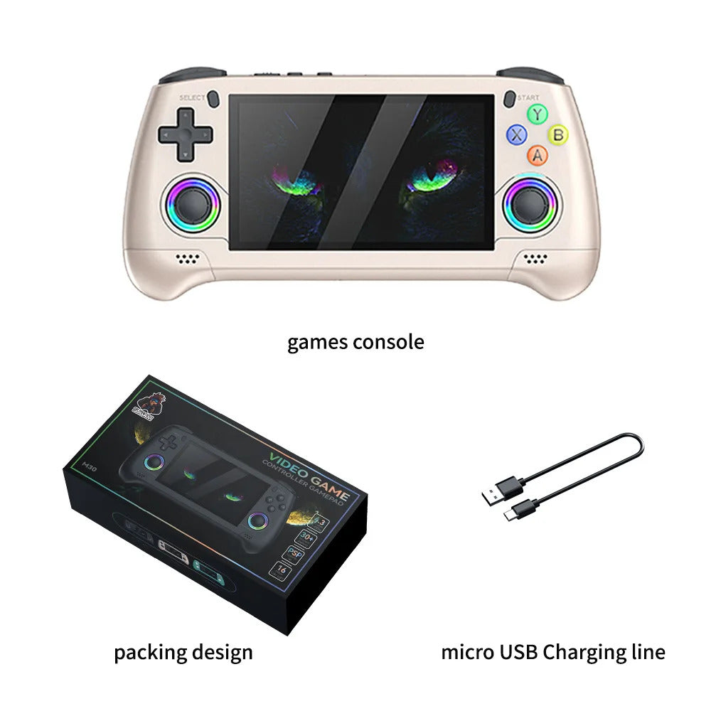 M30 4.3inch IPS screen Video Retro handheld game console nostalgic 30 simulator Forpsp 3D large game 20000+ games RGB color GRAY add 64GB card