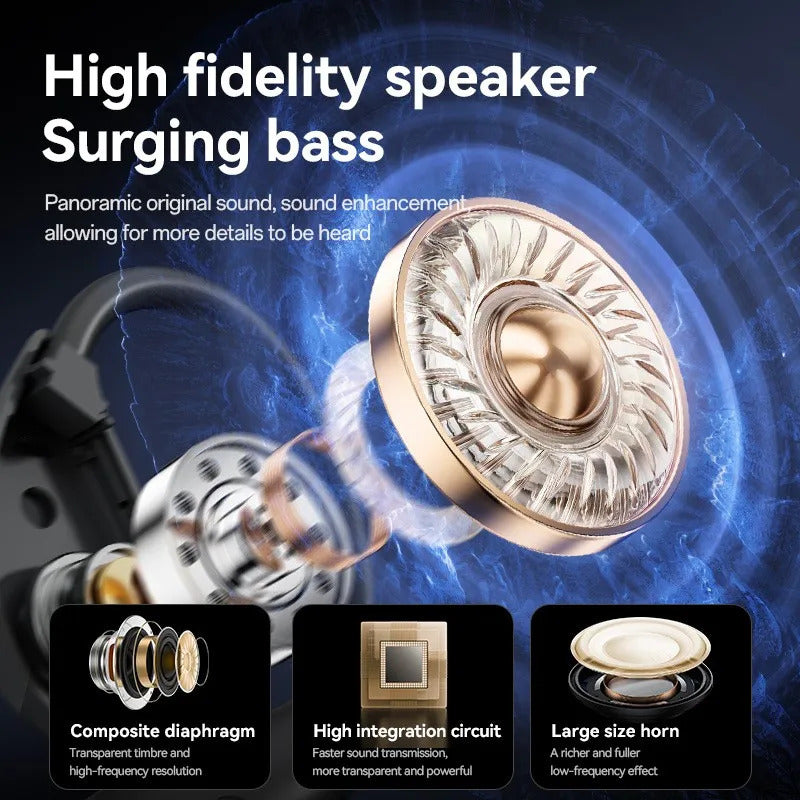 M94 Earphone V5.4 Wireless Translation Earphones Touch Screen Long Endurance Ear Clip Headphones Waterproof Sport Earphone