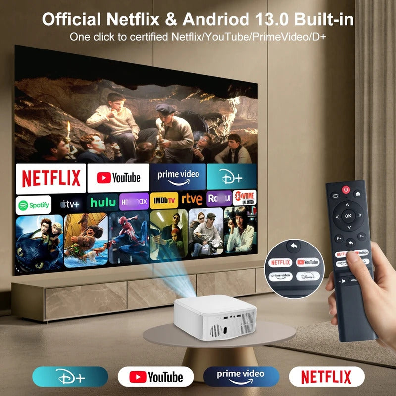 Salange Netflix Officially Licensed Android 13 P92MAX Smart 4K Projector 1080p Native Dual WiFi BT5.2 12000L Elec Focus HD Movie