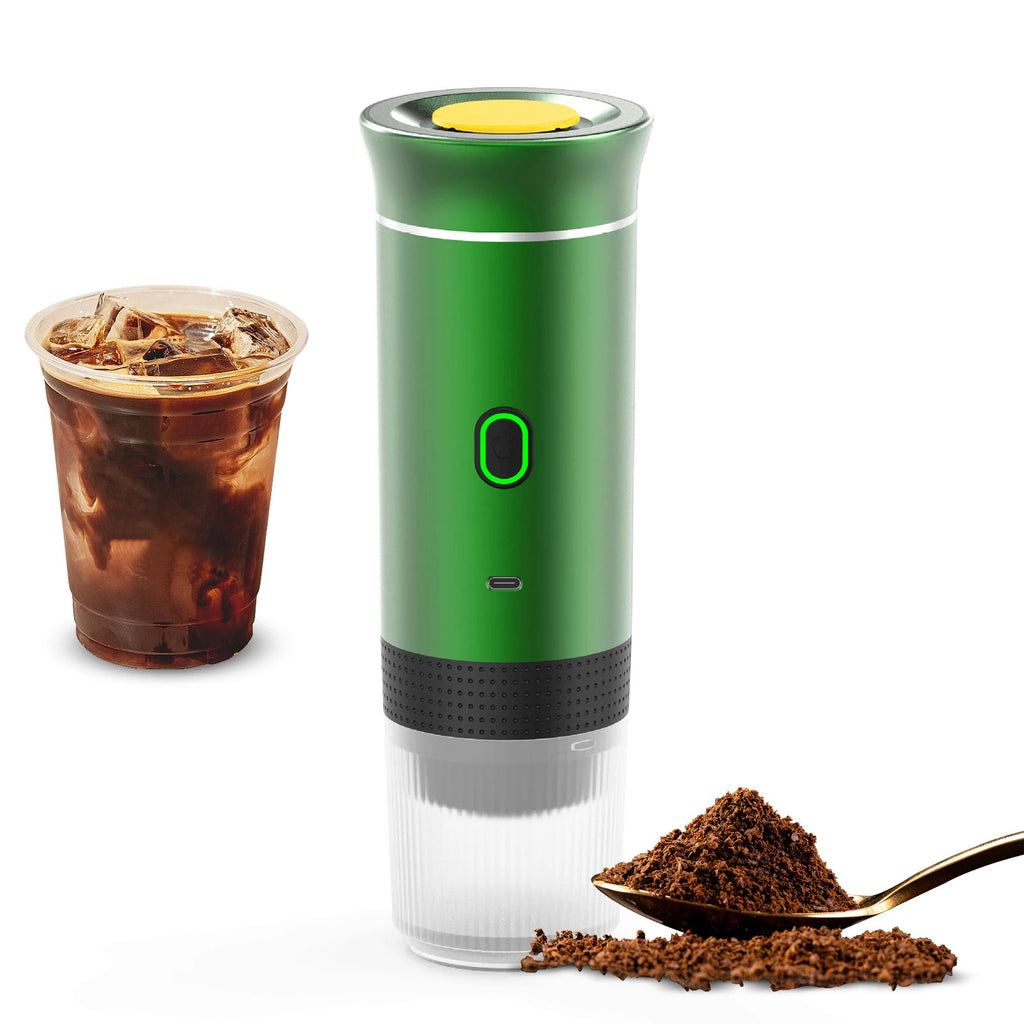 15Bar Mini Portable Coffee Machine for Car Home Travel 3 in 1 Cordless Electric Coffee Maker Work With Capsule and Ground Coffee