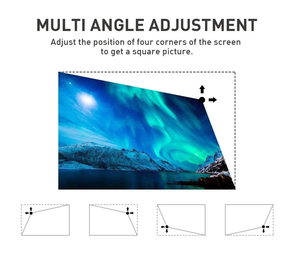 P11 DLP Projector Protable Android 9.0 Mini 3D Projector Dual WiFi Bluetooth4.0 4GB LPDDR4 32GB EMMC ARM Cortex A55 Video Palyer