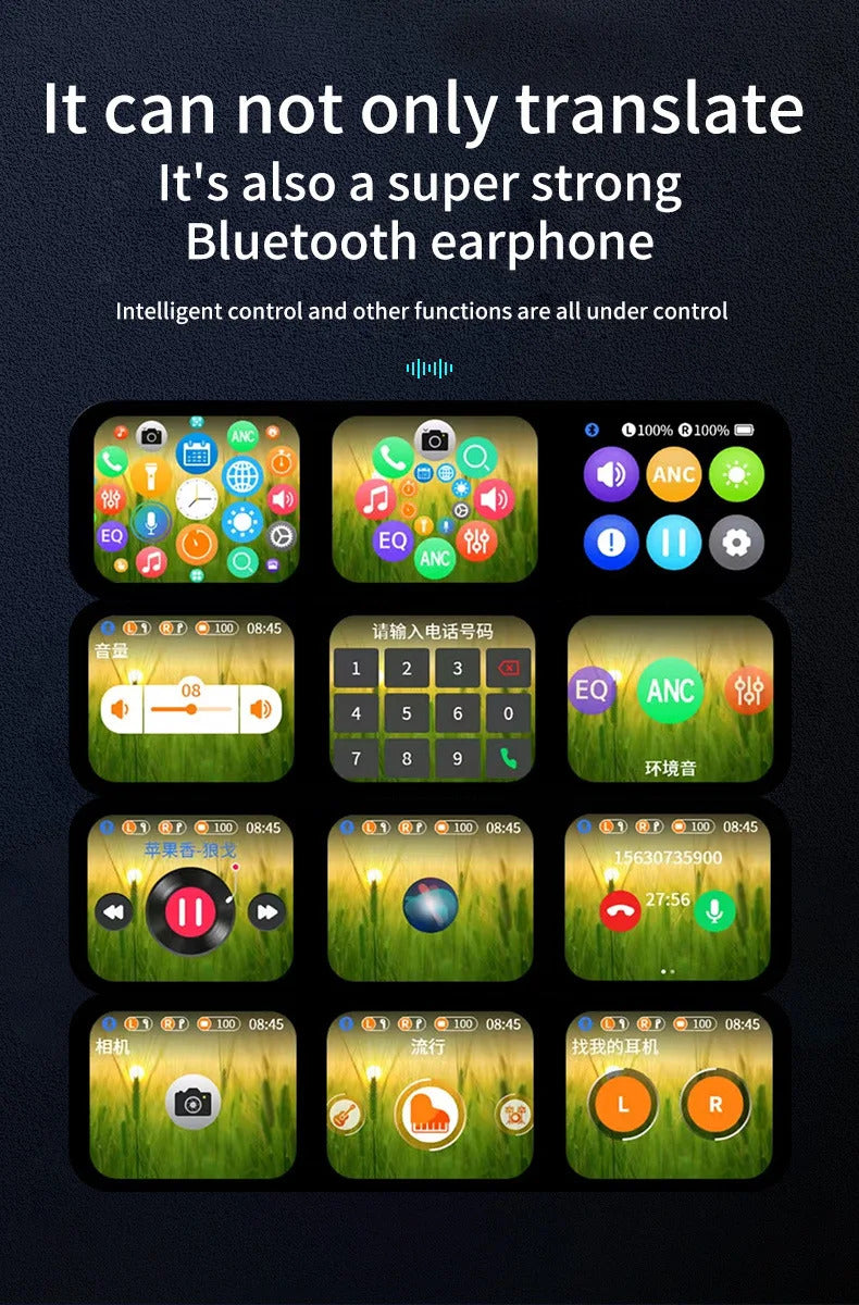 New ai headphones c11 bluetooth translation headphones in-ear charging compartment ows adjustable angle ear-hook sports headphon