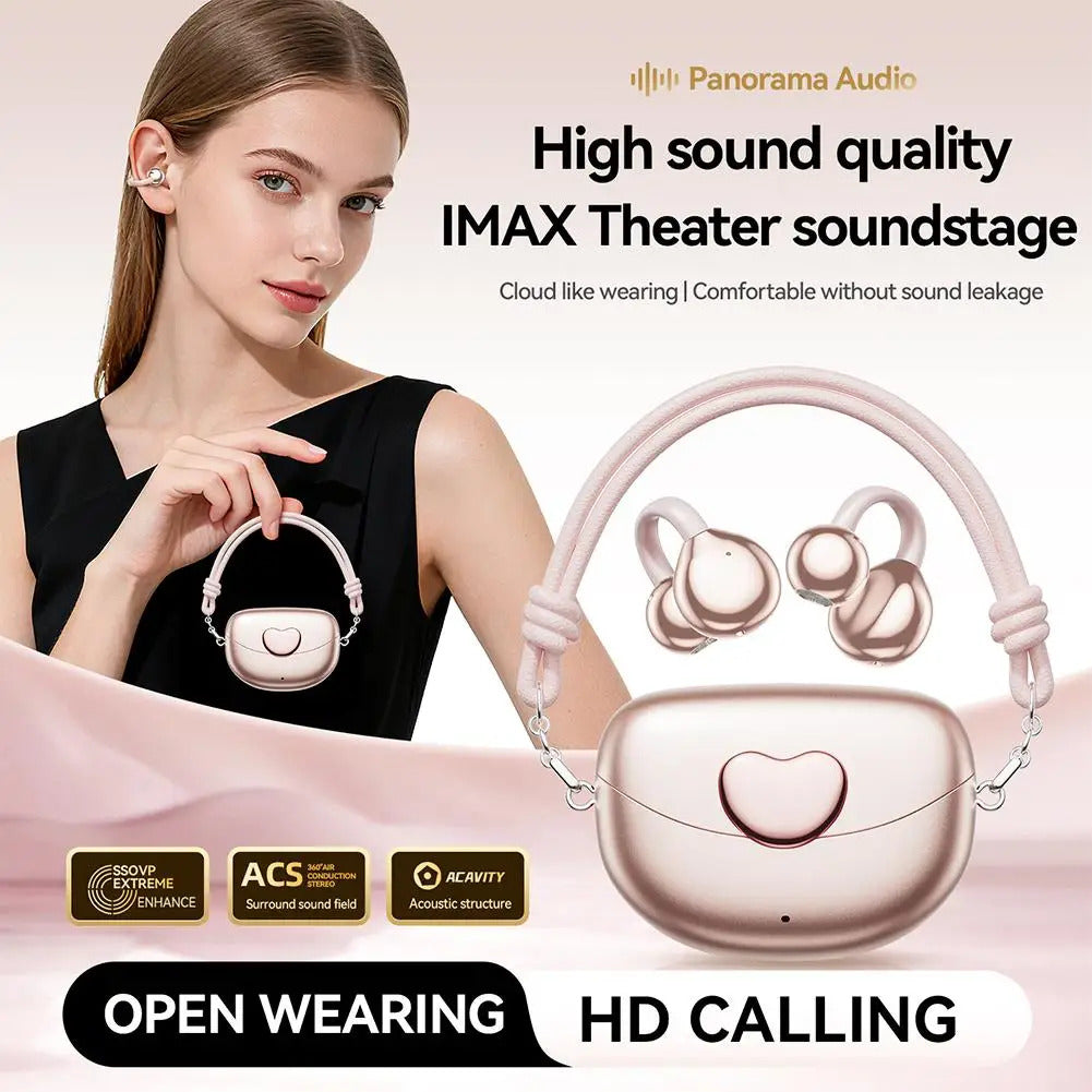 Clip Bluetooth Headphones Noise Canceling Earbuds Heart-shaped Earbuds Multifunction Bluetooth Portable Clip Ear Clip-on He C6I8