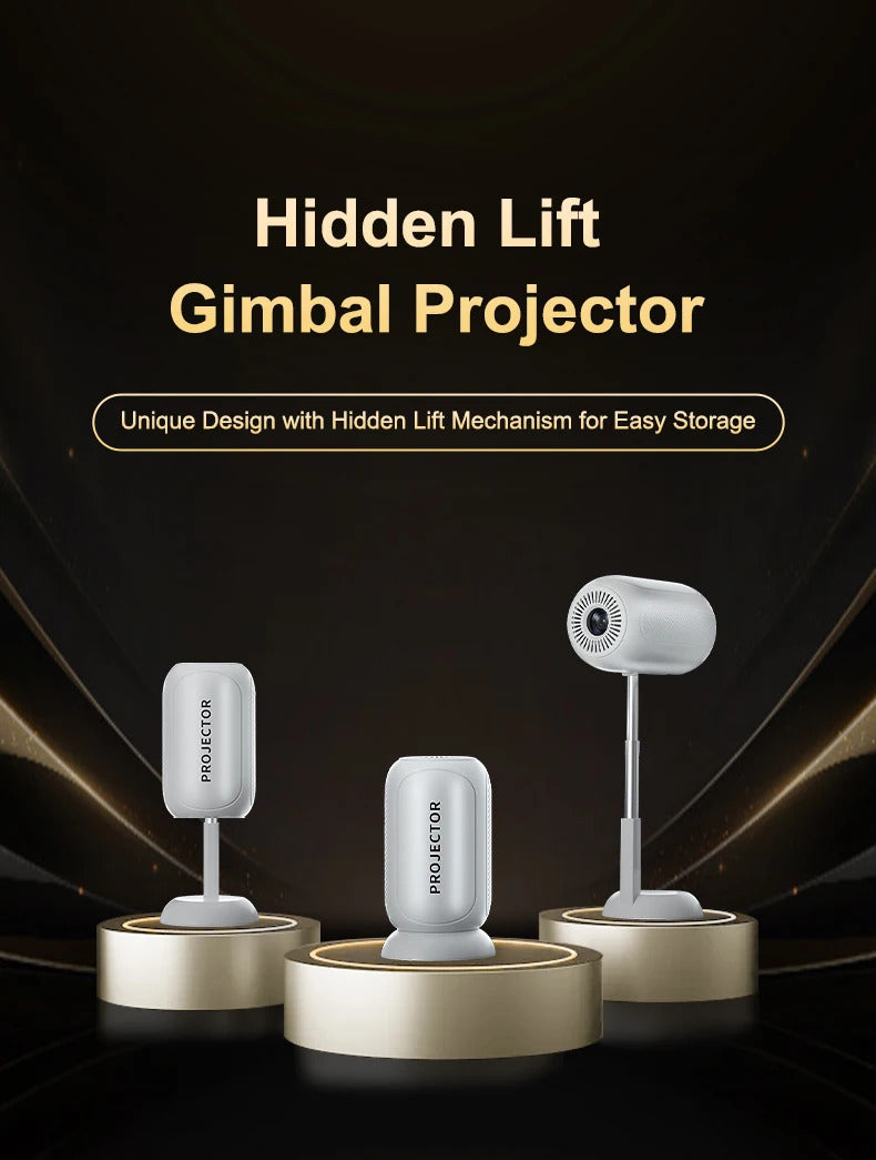 Original TS-6 Smart projector Hidden Lift Gimbal Projector 2.4G 5G WIFI BT High Brightness Home Theater 100 Inch Screen