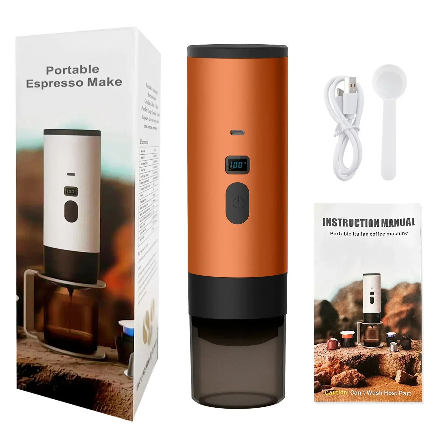 Wireless Electric Portable Espresso Coffee Machine for Car and Family Camping Coffee Machine Capsule Powder Travel