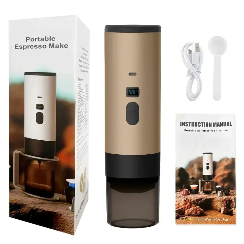 Wireless Electric Portable Espresso Coffee Machine for Car and Family Camping Coffee Machine Capsule Powder Travel