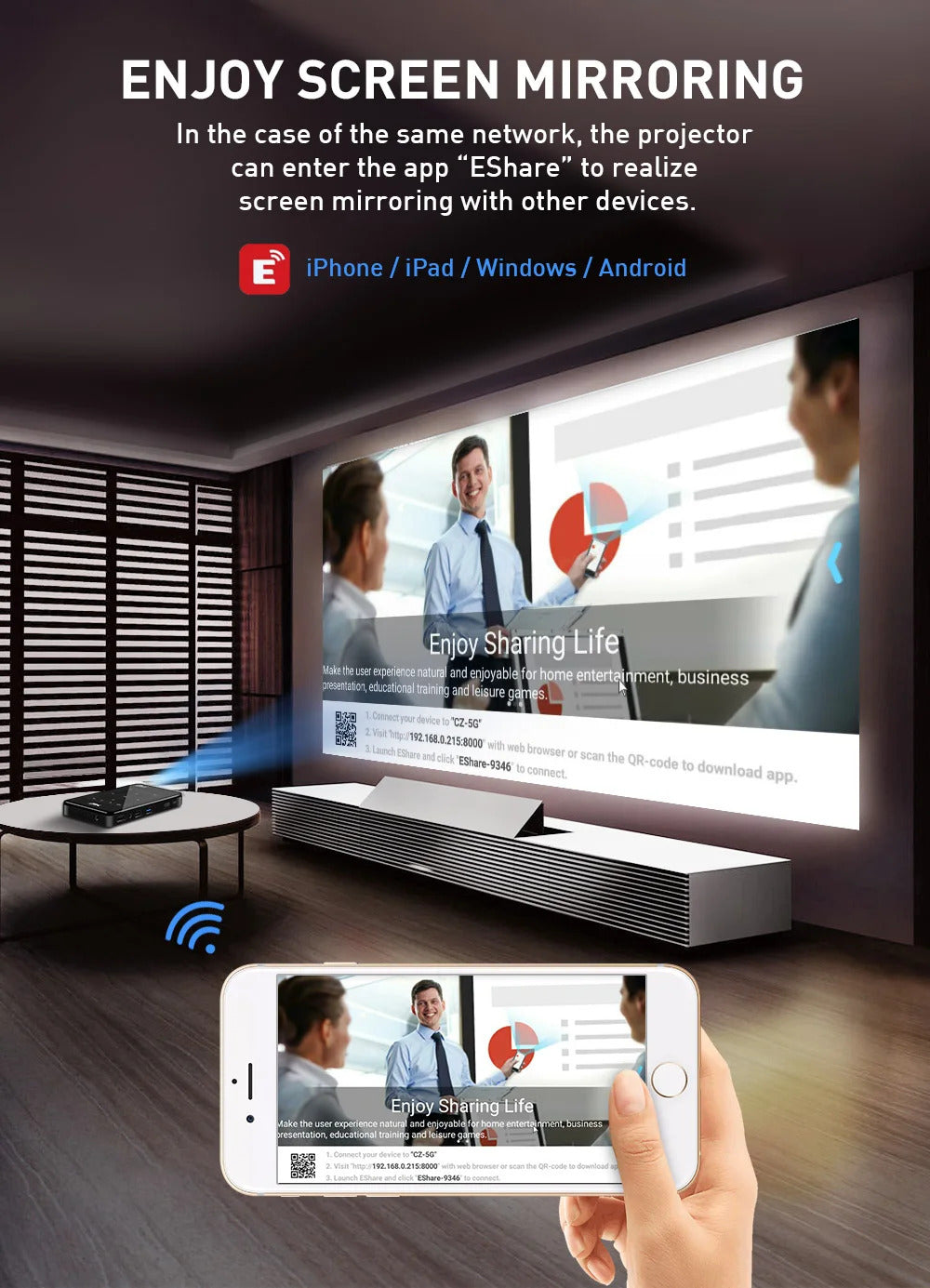 P09-II Portable DLP Mini Pocket Projector Android 9.0 2GB RAM 32GB WIFI