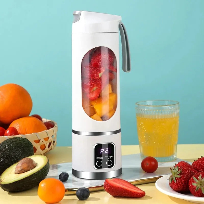 2025 New Household Charging MINI Crushed Ice Electric Juicer Powerful Motor 450ML Large Capacity Digital Display Juice Cup
