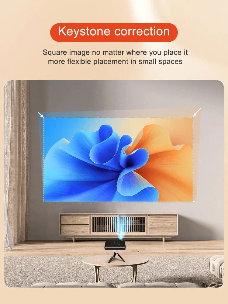 P10-II Portable DLP Android 9.0 Mini Projector Support 3D WIFI 100M RJ45 LAN Bluetooth 4.2 Home Cinema LED Video Projector 4K