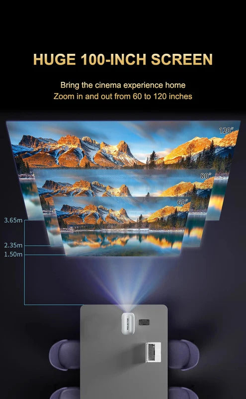 Original TS-6 Smart projector Hidden Lift Gimbal Projector 2.4G 5G WIFI BT High Brightness Home Theater 100 Inch Screen