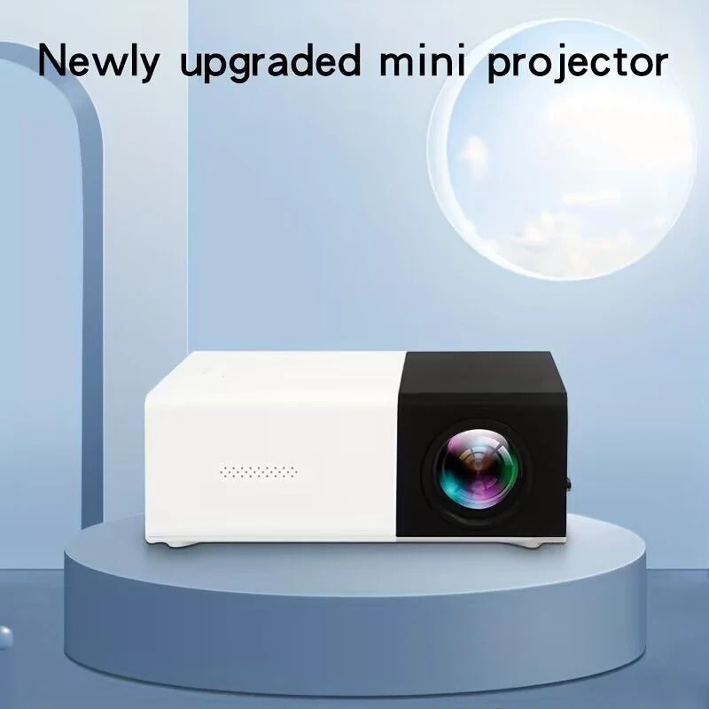 Supports HDMI, USB connection and uses high-definition projector YG300 home theater grade non occupying projector