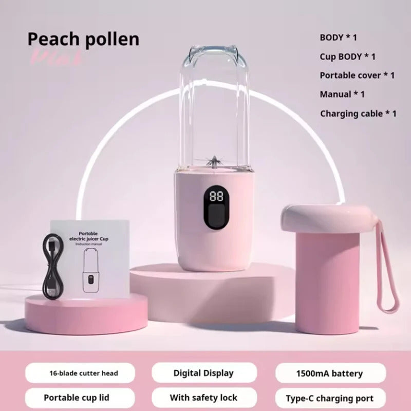 USB Rechargeable Portable Blender Cordless Mini Juicer Mixer for Smoothies Protein Shakes Travel Sports Bottle Juicer Cup