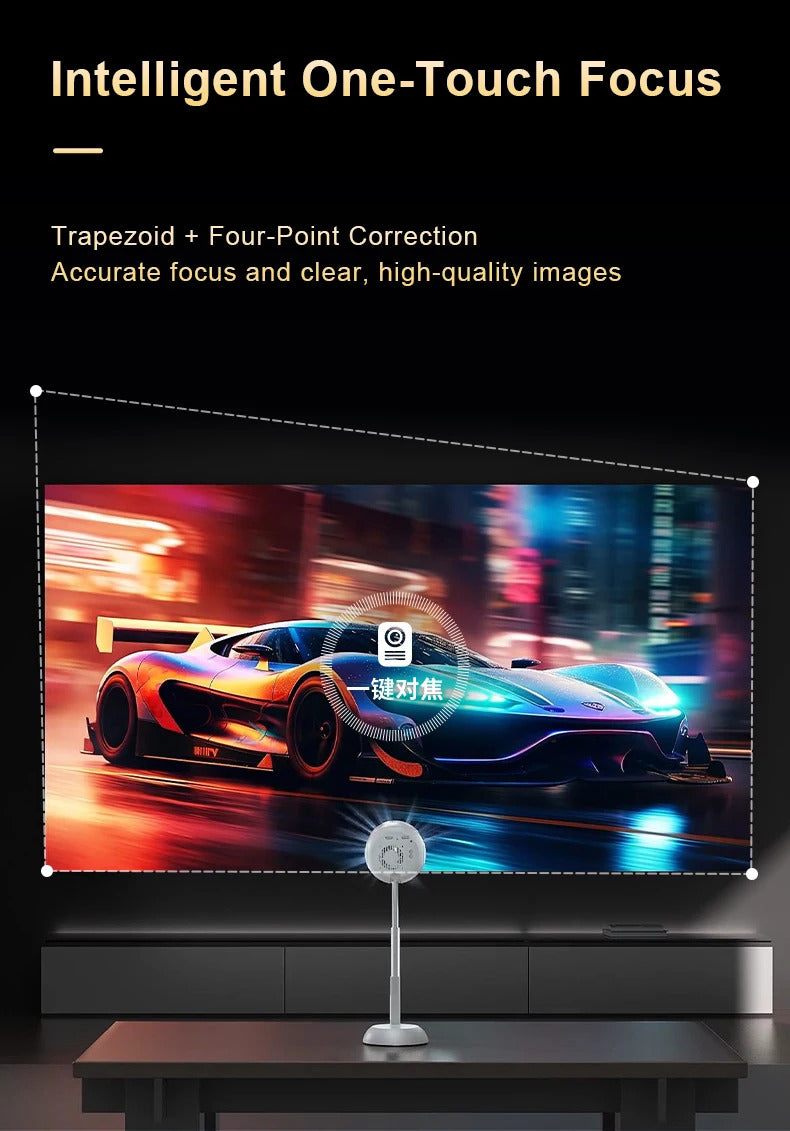 Original TS-6 Smart projector Hidden Lift Gimbal Projector 2.4G 5G WIFI BT High Brightness Home Theater 100 Inch Screen