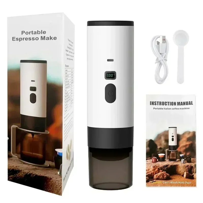 Wireless Electric Portable Espresso Coffee Machine for Car and Family Camping Coffee Machine Capsule Powder Travel