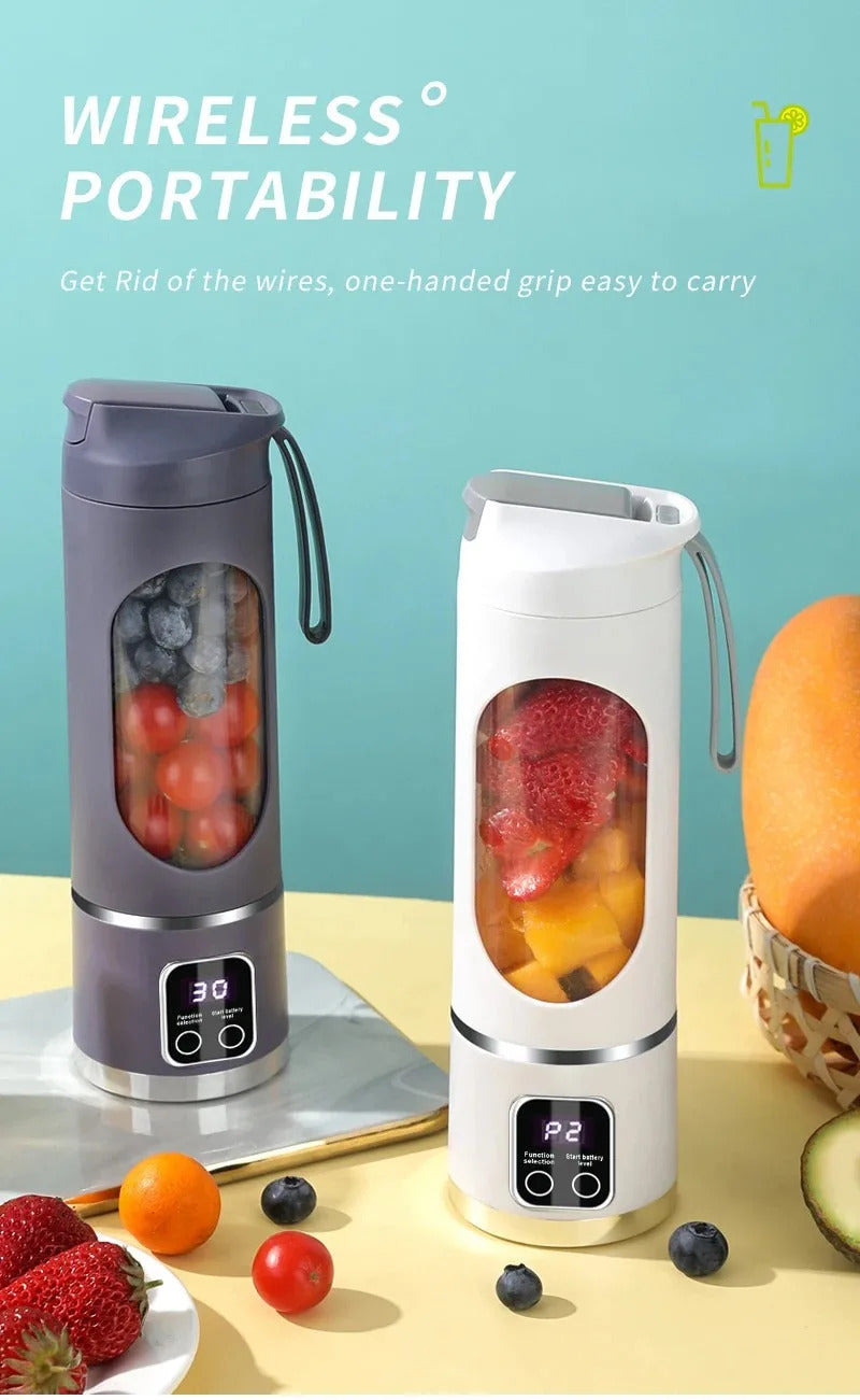 2025 New Household Charging MINI Crushed Ice Electric Juicer Powerful Motor 450ML Large Capacity Digital Display Juice Cup