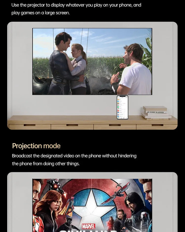 H3 home theater projector wall-throwing HD 1080p new portable