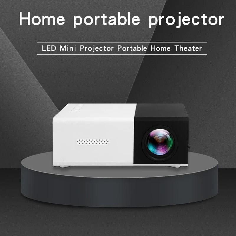 Supports HDMI, USB connection and uses high-definition projector YG300 home theater grade non occupying projector