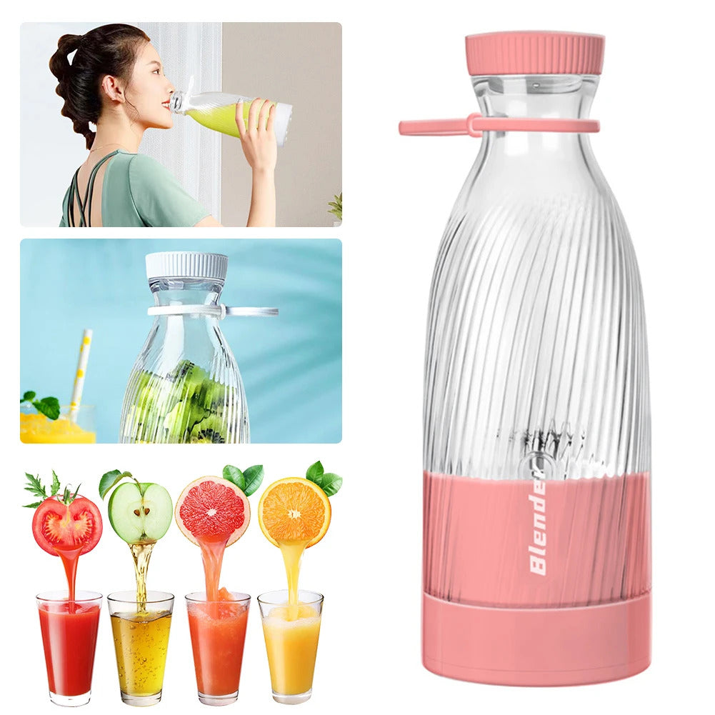 500ml Portable Wireless Blender Rechargeable Electric Fruit Juicer Machine Personal Blender for Juices Shakes Smoothies