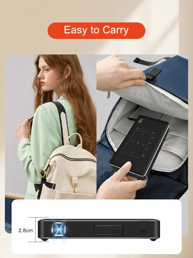 P10-II Portable DLP Android 9.0 Mini Projector Support 3D WIFI 100M RJ45 LAN Bluetooth 4.2 Home Cinema LED Video Projector 4K