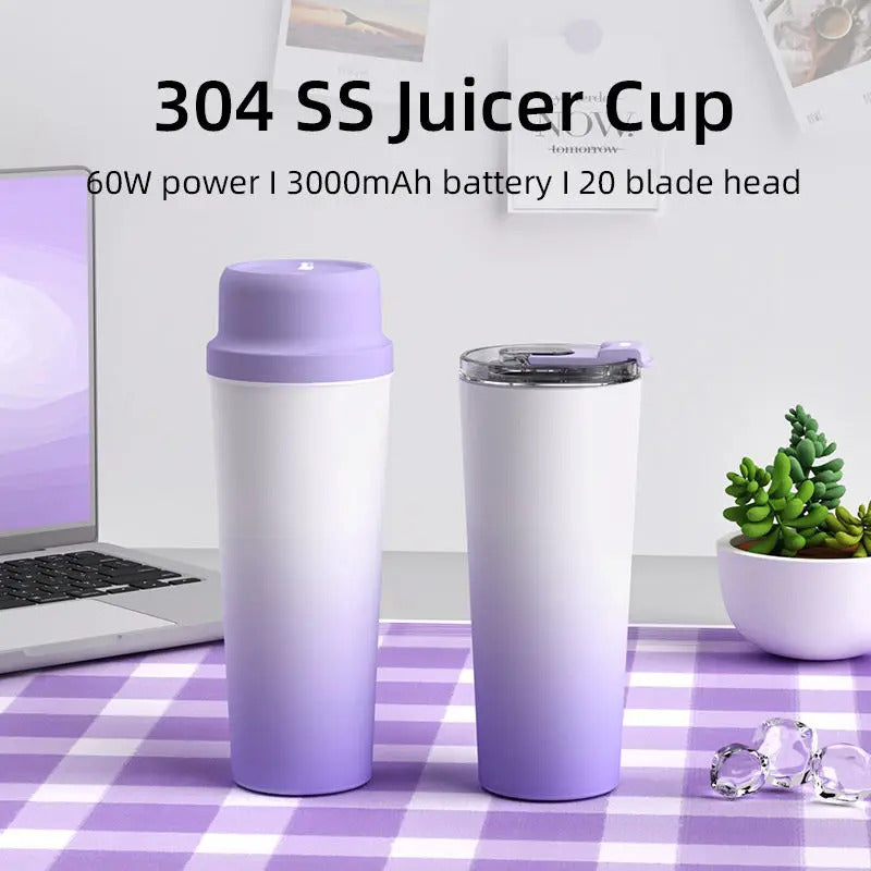 Travel Cover Small Portable Blender for Milkshakes and Smoothies, Personal Juicer, Electric Protein Shaker Cup with Insulati