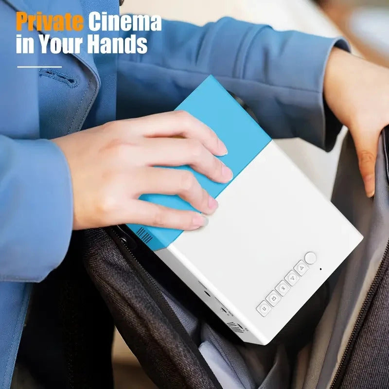 Supports HDMI, USB connection and uses high-definition projector YG300 home theater grade non occupying projector